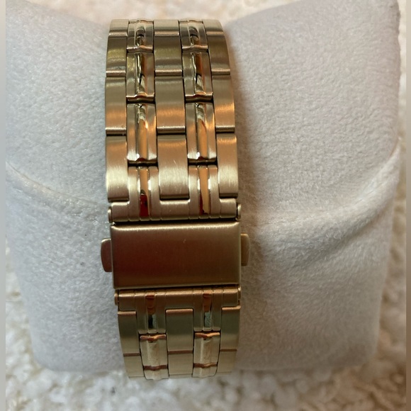 NWOT Brushed gold black rectangular mens Armitron watch - Picture 5 of 7